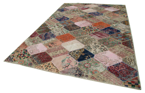 Kirk Yama Grey Patchwork Cotton Wool Handmade Area Rug 7'5'' x 11'2''
