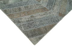 Kirk Yama Grey Patchwork Cotton Wool Handmade Area Rug 8'0'' x 12'0''