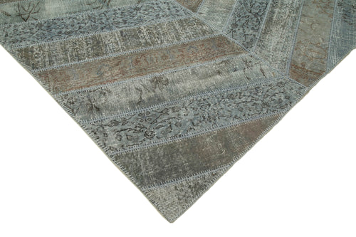 Kirk Yama Grey Patchwork Cotton Wool Handmade Area Rug 8'0'' x 12'0''
