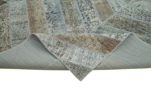 Kirk Yama Grey Patchwork Cotton Wool Handmade Area Rug 8'0'' x 12'0''