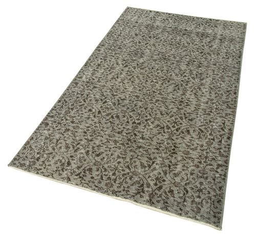 Overdyed Vintage Grey Vintage Cotton Wool Handmade Area Rug 3'2'' x 5'11''