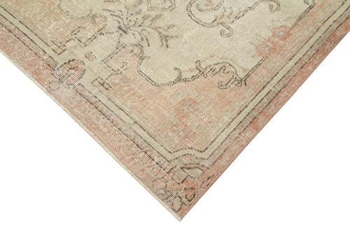 Overdyed Vintage Beige Vintage Cotton Wool Handmade Area Rug 3'8'' x 6'8''