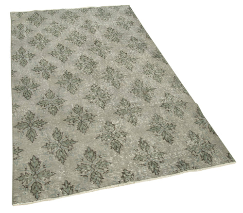 Overdyed Vintage Grey Vintage Cotton Wool Handmade Area Rug 3'7'' x 6'3''