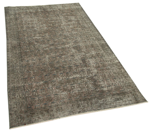 Overdyed Vintage Brown Vintage Cotton Wool Handmade Area Rug 3'7'' x 6'6''