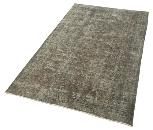 Overdyed Vintage Brown Vintage Cotton Wool Handmade Area Rug 3'7'' x 6'6''