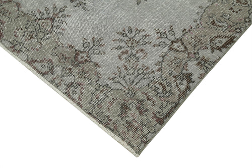 Overdyed Vintage Grey Vintage Cotton Wool Handmade Area Rug 3'9'' x 6'8''