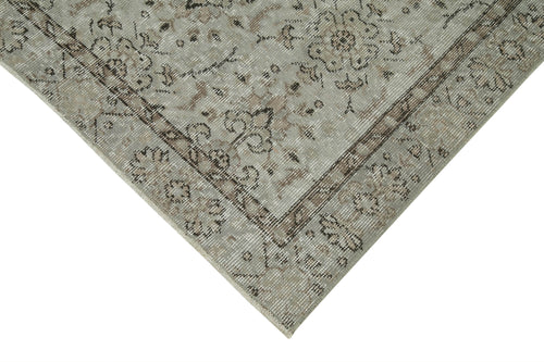 Overdyed Vintage Grey Vintage Cotton Wool Handmade Area Rug 3'10'' x 6'4''