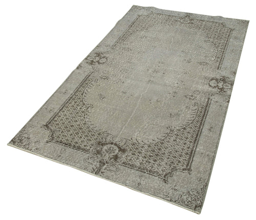 Overdyed Vintage Grey Vintage Cotton Wool Handmade Area Rug 3'8'' x 6'10''