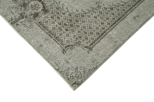 Overdyed Vintage Grey Vintage Cotton Wool Handmade Area Rug 3'8'' x 6'10''