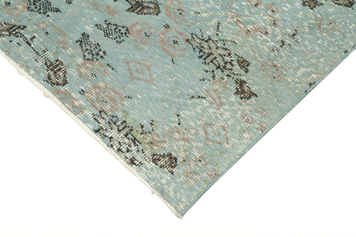 Overdyed Vintage Blue Vintage Cotton Wool Handmade Area Rug 4'0'' x 7'1''