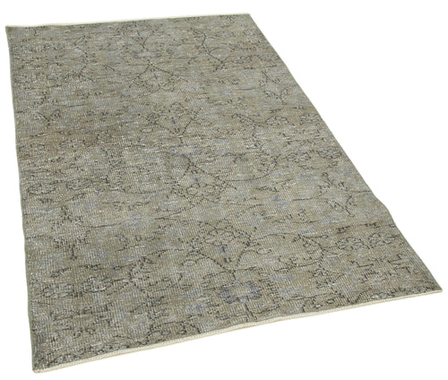 Overdyed Vintage Grey Vintage Cotton Wool Handmade Area Rug 3'7'' x 5'10''