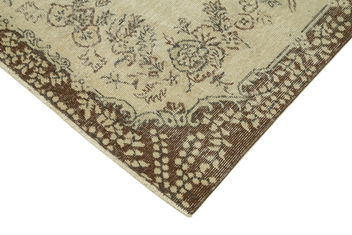 Overdyed Vintage Beige Vintage Cotton Wool Handmade Area Rug 3'9'' x 6'7''