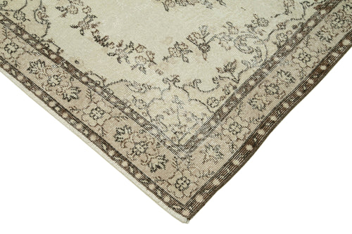 Handmade Area Rug – Overdyed Vintage Cotton Wool Carpet 3'10'' x 6'7'' Beige
