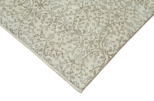 Overdyed Vintage Beige Vintage Cotton Wool Handmade Area Rug 3'8'' x 6'8''