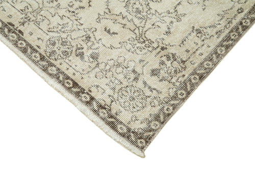 Overdyed Vintage Beige Vintage Cotton Wool Handmade Area Rug 3'10'' x 6'11''