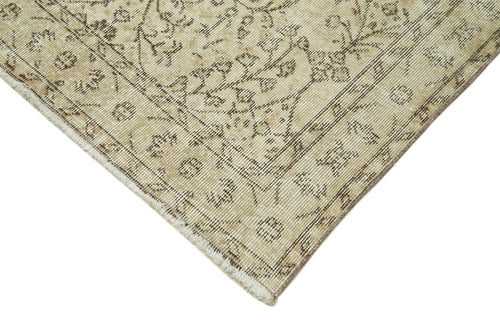 Overdyed Vintage Beige Vintage Cotton Wool Handmade Area Rug 3'8'' x 6'10''