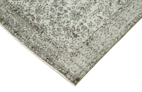 Overdyed Vintage Grey Vintage Cotton Wool Handmade Area Rug 3'8'' x 7'0''