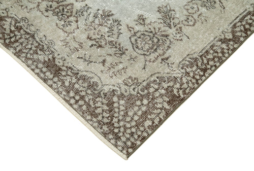 Overdyed Vintage Grey Vintage Cotton Wool Handmade Area Rug 3'10'' x 6'11''