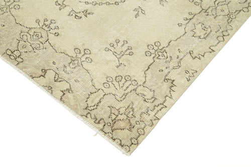 Overdyed Vintage Beige Vintage Cotton Wool Handmade Area Rug 3'9'' x 6'8''