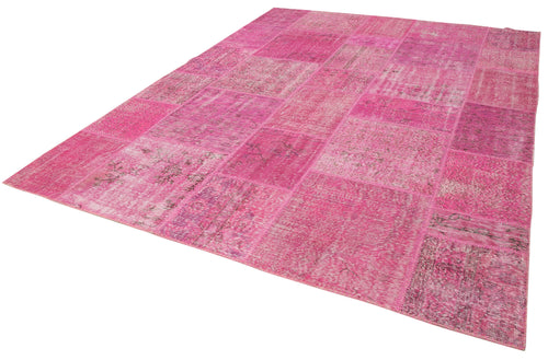 Kirk Yama Pink Patchwork Cotton Wool Handmade Area Rug 8'2'' x 11'6''