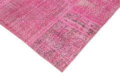 Kirk Yama Pink Patchwork Cotton Wool Handmade Area Rug 8'2'' x 11'6''