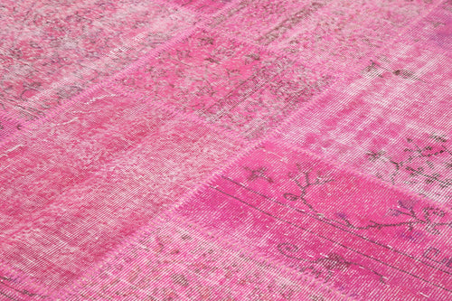 Kirk Yama Pink Patchwork Cotton Wool Handmade Area Rug 8'2'' x 11'6''