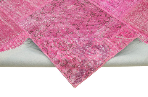Kirk Yama Pink Patchwork Cotton Wool Handmade Area Rug 8'2'' x 11'6''