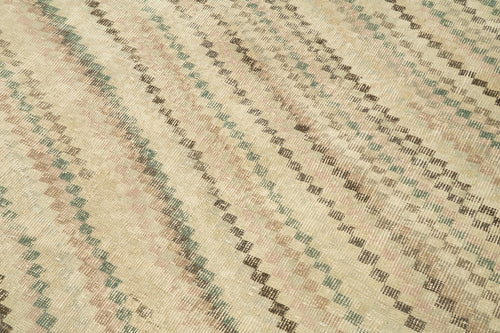 Checkered Kilim Beige Cotton Wool Handmade Area Rug 5'8'' x 9'0''