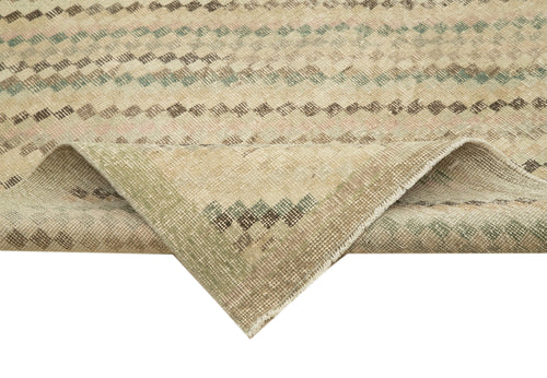Checkered Kilim Beige Cotton Wool Handmade Area Rug 5'8'' x 9'0''