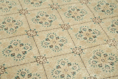 Handmade Area Rug - Checkered Kilim Beige Cotton Wool Vintage Turkish Carpet 5'9''x9'