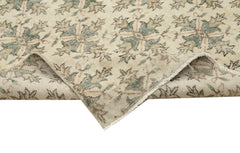 Handmade Area Rug - Checkered Kilim Beige Cotton Wool Rug 6'11'' x 10'3''