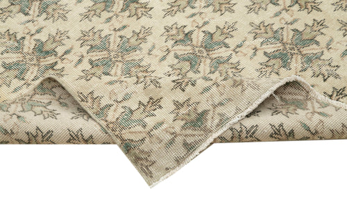 Handmade Area Rug - Checkered Kilim Beige Cotton Wool Rug 6'11'' x 10'3''