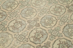 Handmade Area Rug - Checkered Kilim Beige Cotton Wool Rug 4'9'' x 10'4''