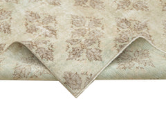 Checkered Kilim Beige Cotton Wool Handmade Area Rug 6'6'' x 8'11''