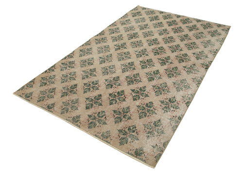 Handmade Area Rug - Checkered Kilim Beige Cotton Wool Durable Floor Covering 4'10''x8'2''