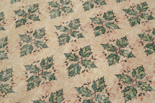 Handmade Area Rug - Checkered Kilim Beige Cotton Wool Durable Floor Covering 4'10''x8'2''