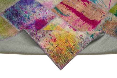 Kirk Yama Grey Patchwork Cotton Wool Handmade Area Rug 6'6'' x 9'11''