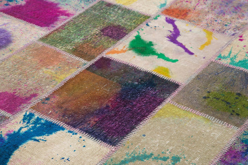 Kirk Yama Grey Patchwork Cotton Wool Handmade Area Rug 6'9'' x 10'0''