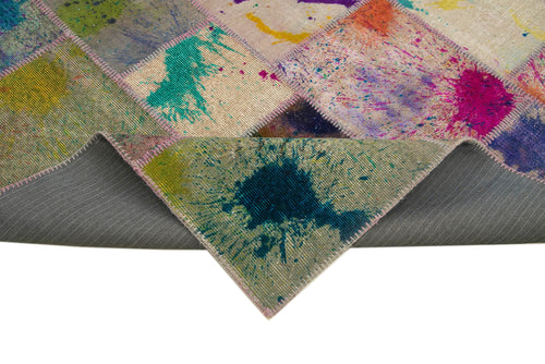 Kirk Yama Grey Patchwork Cotton Wool Handmade Area Rug 6'9'' x 10'0''