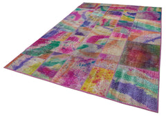 Kirk Yama Grey Patchwork Cotton Wool Handmade Area Rug 6'7'' x 9'10''