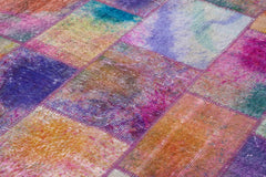 Kirk Yama Grey Patchwork Cotton Wool Handmade Area Rug 6'7'' x 9'10''