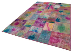 Kirk Yama Grey Patchwork Cotton Wool Handmade Area Rug 6'6'' x 9'10''