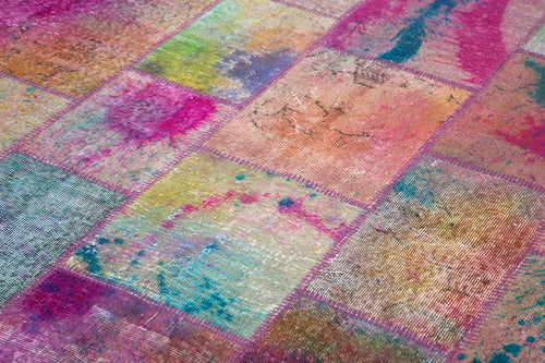 Kirk Yama Grey Patchwork Cotton Wool Handmade Area Rug 6'6'' x 9'10''