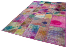 Kirk Yama Grey Patchwork Cotton Wool Handmade Area Rug 6'6'' x 9'10''