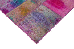 Kirk Yama Grey Patchwork Cotton Wool Handmade Area Rug 6'6'' x 9'10''