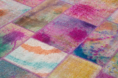 Kirk Yama Grey Patchwork Cotton Wool Handmade Area Rug 6'6'' x 9'10''