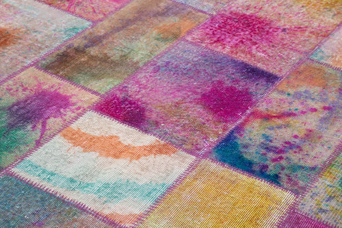 Kirk Yama Grey Patchwork Cotton Wool Handmade Area Rug 6'6'' x 9'10''