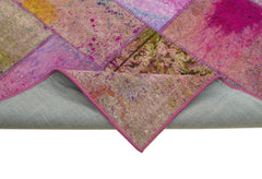 Kirk Yama Grey Patchwork Cotton Wool Handmade Area Rug 6'6'' x 9'11''