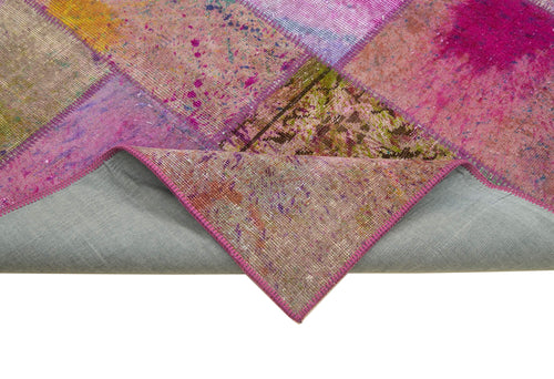 Kirk Yama Grey Patchwork Cotton Wool Handmade Area Rug 6'6'' x 9'11''