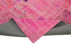 Kirk Yama Pink Patchwork Cotton Wool Handmade Area Rug 6'8'' x 9'11''